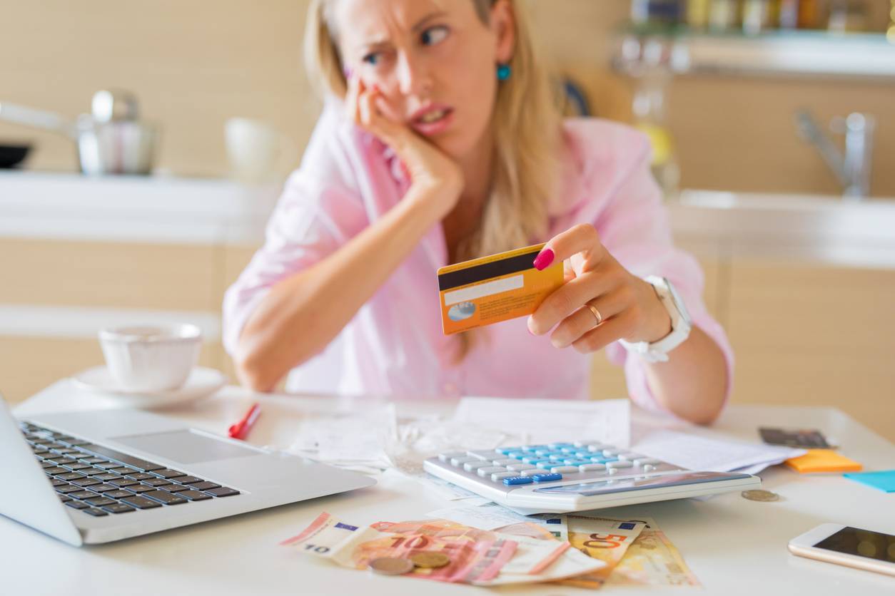 woman maxed out credit card